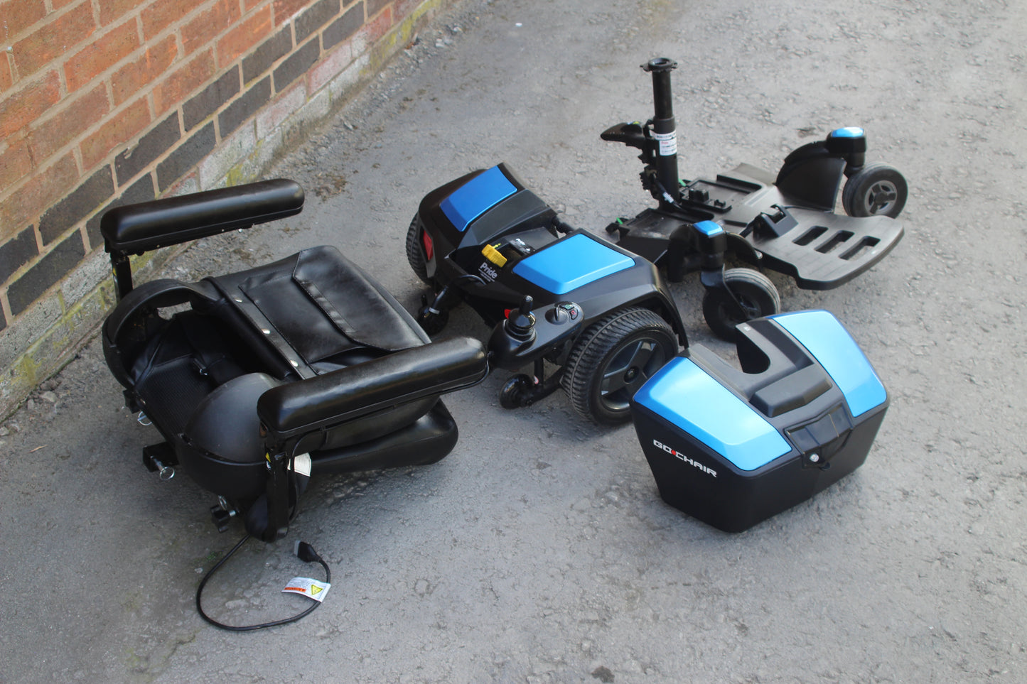 PRIDE GO CHAIR 4MPH USED SECOND HAND ELECTRIC TRANSPORTABLE MOBILITY POWERCHAIR WHEELCHAIR