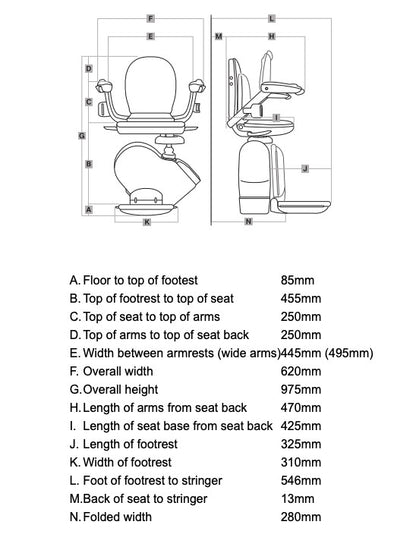 Acorn Brooks Slimline 130 Reconditioned Stairlift Fitted Installed by MobilityX